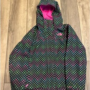 Preowned Authentic The North Face Medium Girls jacket Full ZIP Front Hooded